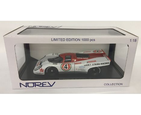 A boxed, limited edition Porsche 917K-9h Kyalami 1971, David Piper Racing by Norev. With Lucky strike decals. 1:18 scale From