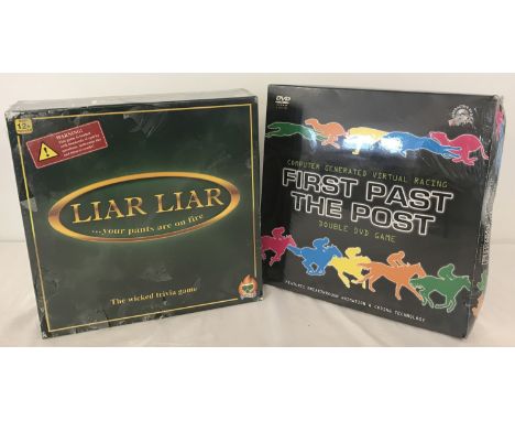 2 brand new sealed family board games. First Past The Post DVD game by Britannia Games. Together with Liar Liar 2nd Edition b