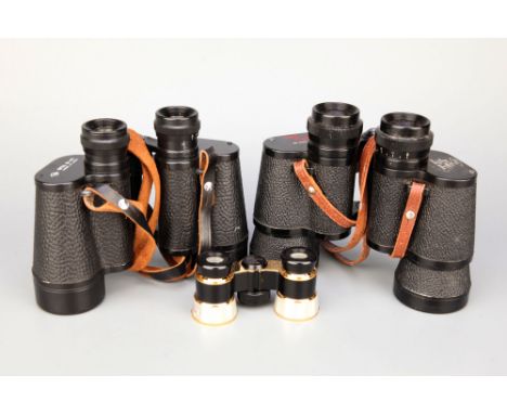 Three Pairs of Binoculars,including FSK Super Light 8x50, Russian 12x4- and a pair of Opera glasses (3)