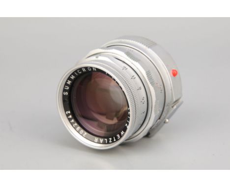 A Leitz Summicron f/2 50mm Dual-Range Lens,chrome, serial no. 2092442, some very light internal marks