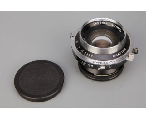 A Carl Zeiss Planar f/2.8 80mm Lens,serial no. 4197779, in Graflex Synchro-Compur shutter