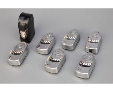 Six Leica Light Meters,for M3 and M2 rangefinder cameras, including Leica Meter MC (5)