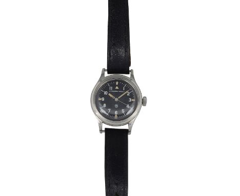 An IWC stainless military issue RAF pilot's Mark 11 (XI) automatic wristwatch c.1952matte black dial with white Arabic numera