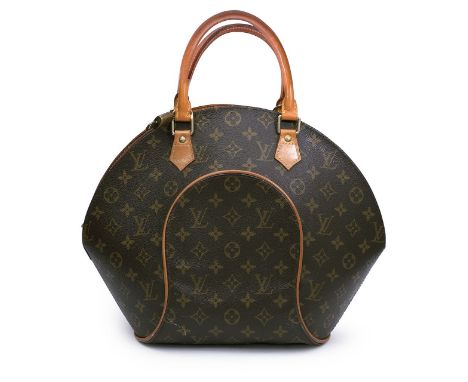 A Louis Vuitton brown vintage monogram Ellipse PM top handle bagserial number MI0949, canvas monogram body with vachetta leat
