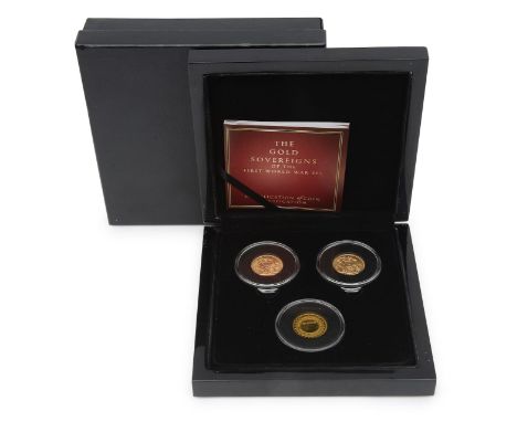 The Gold Sovereigns of the First World War: 1914 &amp; 1918both; Effigy of King George V facing right by Bertram Mackennal, r