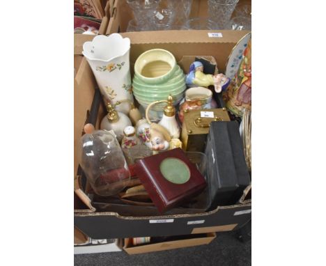 A small selection of Aynsley items including a tall fluted 'Cottage Garden' vase, two Wild Tudor' atomiser sprays and a small