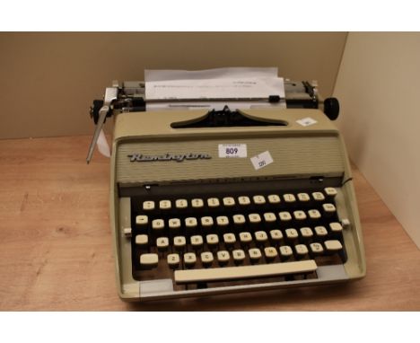 A vintage Remington Fleetwing typewriter.