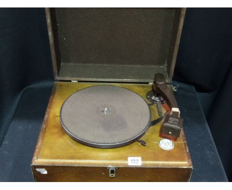 A Polished Wood Encased Vintage His Masters Voice Record Player