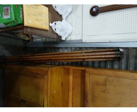 A Large Heavy Duty Oak And Brass Tripod
