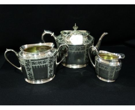 A Three Piece Plated Tea Service