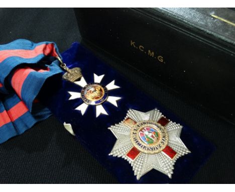 A Rare Knights Commanders Star (KCMG) Together With Accompanying Neck Badge In Original Fitted Case By Garrard And Co Ltd (So