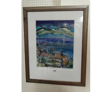 A Limited Edition Coloured Print Of Porthdinllaen Signed And Numbered In Pencil