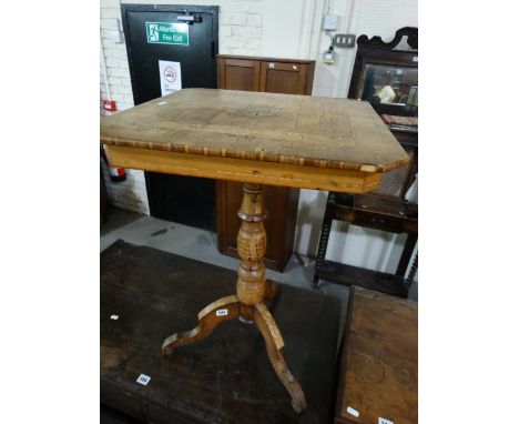 A 19th Century Marquetry Inlaid Pedestal Tripod Table