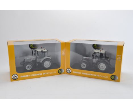 Universal Hobbies 1:32 scale Massey Ferguson 5470 Fauchi Black and MF 5470 Fauchi Grey Tractor Duo. NM-M in E Boxes. (2)