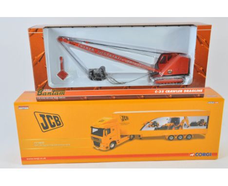 Spec Cast 1:50 scale Bantam C-35 Tracked Dragline Excavator plus Corgi DAF XF JCB Exhibition Unit. Both NM-M in E Boxes. (2)