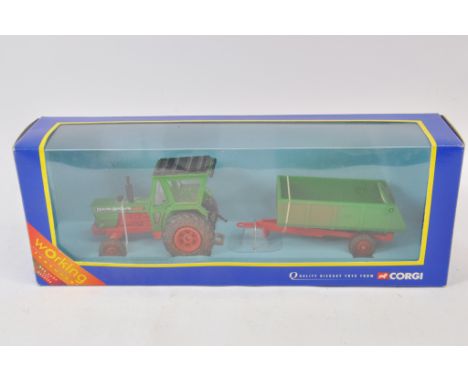 Corgi David Brown Tractor and Trailer Set (Green). NM-M in VG Box.