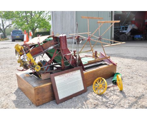 A superb and unique working 3 inch scale model of a McCormick Deering Grain Binder. Built by a Mr N H Melton of Horncastle, L