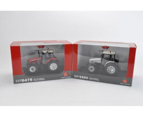 Universal Hobbies 1:32 scale Massey Ferguson 6290 Silver Edition and MF 6475 Tractor Duo. NM-M in E Boxes. (2)