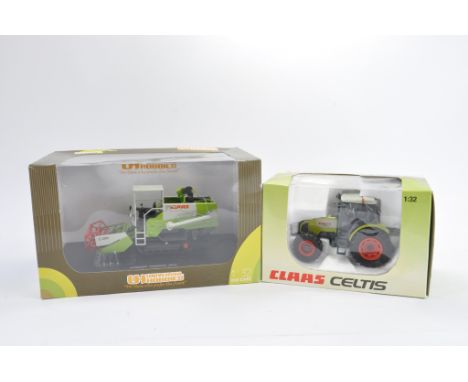 Universal Hobbies 1:32 Scale Claas Celtis Tractor x 2 Claas Crop Tiger. NM in G Boxes. (2)