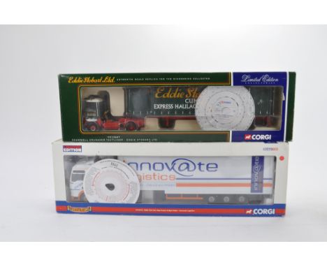 Corgi No. CC12607 Eddie Stobart Truck and Trailer Set plus CC13414 Innovate Logistics. NM-M in G-VG Boxes. (2)