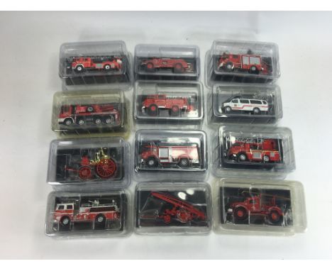 Del Prado 1:64 scale Fire Engine Models. Various issues. NM-M in VG-E Boxes. (12)