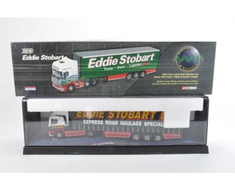Corgi No. CC12936 and 75201 Eddie Stobart Truck and Trailer Sets. NM-M in G-VG Boxes. (2)