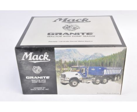 First Gear 1:34 scale Mack Granite Tractor with Dump Trailer. NM-M. Box E. 