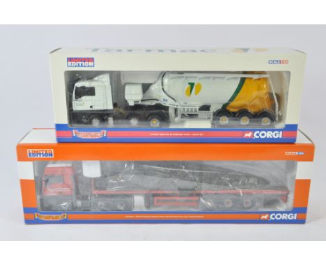 Corgi 1:50 scale Hauliers of Renown. Tarmac Tanker and Beck & Politzer Flatbed. Both NM-M in E Boxes. (2)