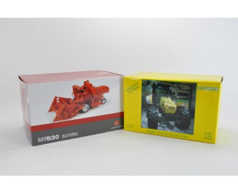 Universal Hobbies 1:32 scale Massey Ferguson 830 Combine plus Same Deutz Fahr B100 (Special Edition). NM-M in E Boxes. (2)