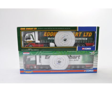 Corgi No. CC13401 and CC13801 Eddie Stobart Truck and Trailer Sets. NM-M in G-VG Boxes. (2)