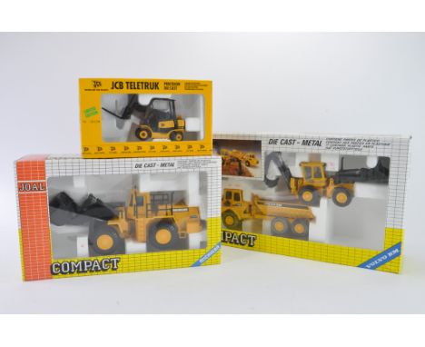 Trio of 1:50 scale Joal Construction models including Michigan Wheel Loader and others. NM-M in E Boxes. (3)