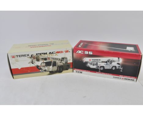 NZG 1:50 scale Terex PPM AC40/2 Mobile Crane plus Terex AC35 Mobile crane in THW Colours. NM-M in E Boxes. (2)