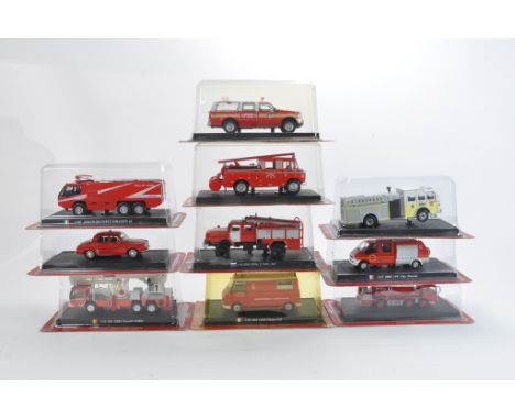 Del Prado 1:64 scale Fire Engine Models. Various issues. NM-M in VG-E Boxes. (10)