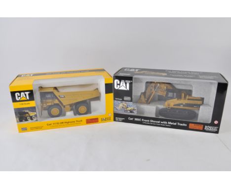 Norscot 1:50 scale CAT 777D highway truck plus CAT 365C Front Shovel with Metal Tracks. Both NM-M in E Box.