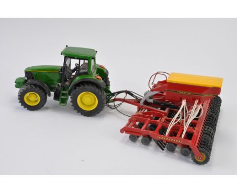 John Deere 6920S (Custom) Tractor with Vaderstad Drill (Custom). 1:32 scale. G-VG. (2)