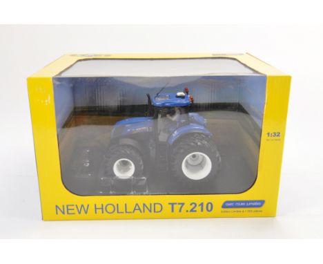 Universal Hobbies 1:32 scale New Holland T7.210 Tractor (Special Edition for Minitoys with Dual Wheels). NM-M in E Box.