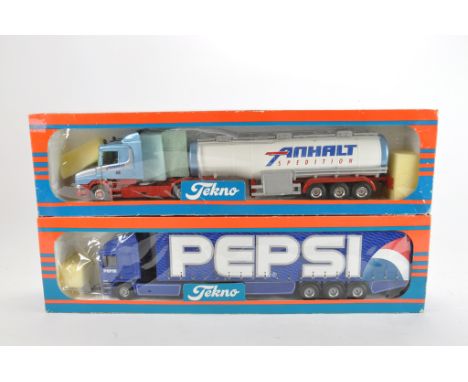 Tekno No. 68 Eddie Stobart PEPSI Set plus Tekno The German Collection No. 93 DAF 95XF Liquid Tanker. NM-M in G-VG Boxes. (2)