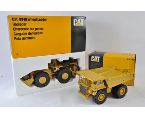 NZG 1:50 scale CAT 994D Wheel Loader plus CAT 789 Mine Truck. NM-M in G-E Boxes. (2)