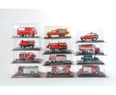 Del Prado 1:64 scale Fire Engine Models. Various issues. NM-M in VG-E Boxes. (12)