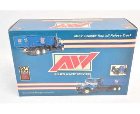 First Gear 1:34 scale Mack Granite Roll-off Refuse Truck (Allied Waste Services). NM-M. Box E. 