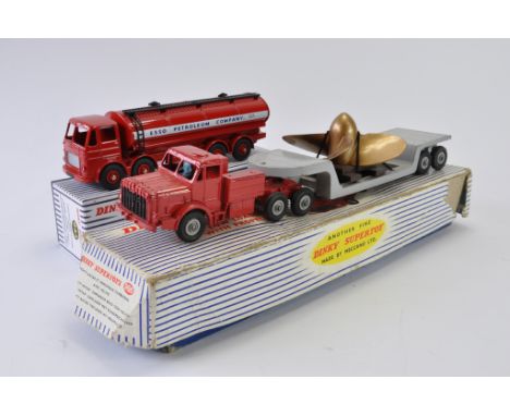Dinky No. 986 Mighty Antar Low Loader with Propeller Load (F,RP) plus Atlas Dinky Leyland Esso Tanker. (2)