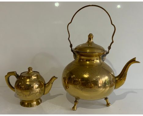 Brass Kettle and Matching Teapot 