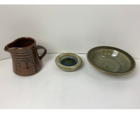 Studio Pottery - Michael Cardew Jug, Michael Leach Bowl and One Other 