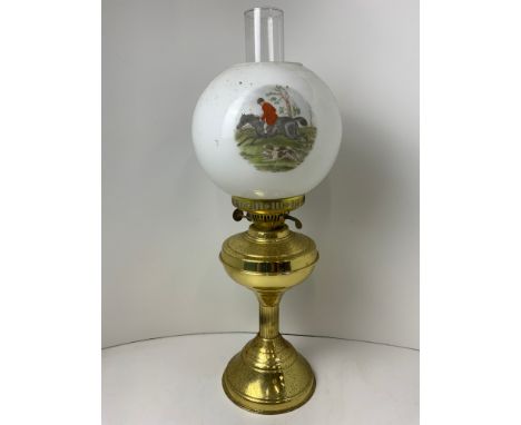 Oil Lamp with Hunting Theme Shade 