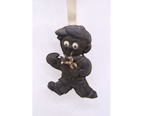 A VINTAGE PLASTIC GREETINGS CARD OF A CHIMNEY SWEEP