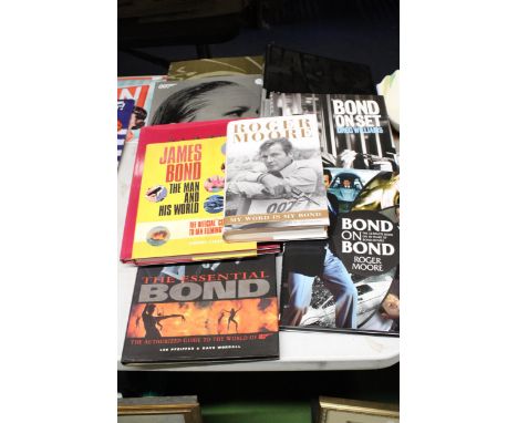 NINE AS NEW HARDBACK, JAMES BOND 007 BOOKS TO INCLUDE BOND GIRLS, JAMES BOND ENCYCLOPEDIA, ETC