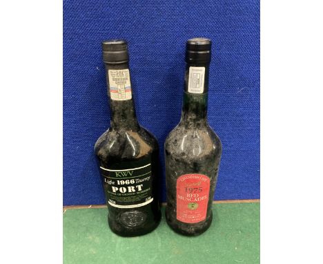 A BOTTLE OF KWV LIGHT 1966 TAWNY PORT AND A BOTTLE OF CAVENDISH CAPE VINTAGE 1975 RED MUSCADEL