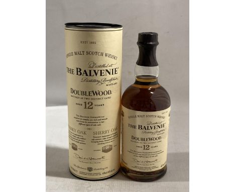 A 12 YEAR OLD BOTTLE OF DOUBLEWOOD SINGLE MALT SCOTCH WHISKY DISTILLED AT THE BALVENIE - 70 CL IN PRESENTATION BOX