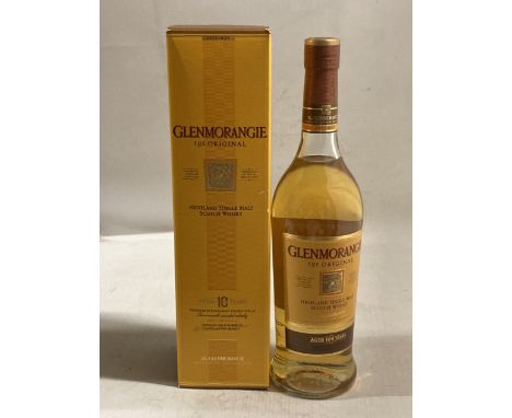 A BOXED BOTTLE OF THE ORIGINAL GLENMORANGIE HIGHLAND SINGLE MALT SCOTCH WHISKY AGED 10 YEARS - 70 CL