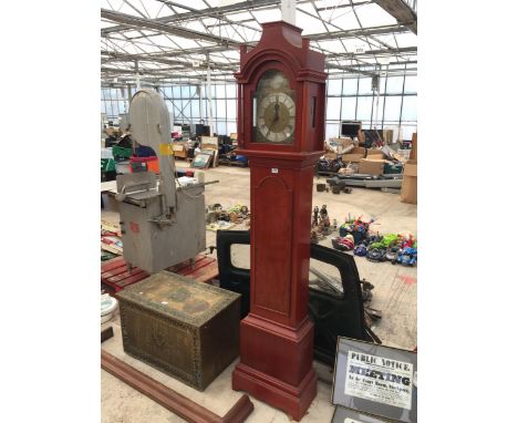 A G.A.FOX OF COVENTRY EIGHT DAY LONGCASE CLOCK WITH BRASS DIAL